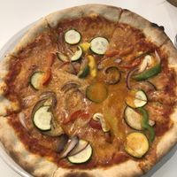 Vegetarian pizza made vegan with cheese alternative   at Bel Cibo Cafe & Pizzeria in Dublin