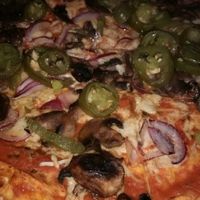 loaded pizza at Inn Deep in Glasgow