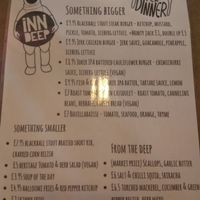 Current menu  at Inn Deep in Glasgow