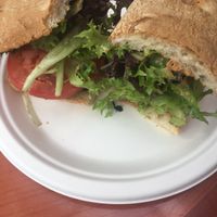 vegan burger  at Book Trader Cafe in New Haven