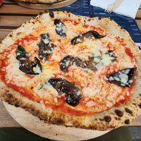 Vegan Parmigiana pizza at Dough Pizzeria in Edinburgh