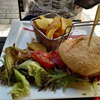 vegan burger, very good ! at Sherlock Holmes  in Quimper