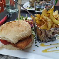vegan burger, very good ! at Sherlock Holmes  in Quimper