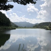 Lake garden right outside  at Chaedam Vegan Buffet in Daejeon