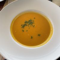 Pumpkin soup at Emmax in Lanzarote