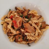 Fusilli con no pollo at Emmax in Lanzarote