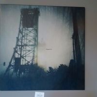 Art work shows famous Welland lift bridge 1 block away. at Black Sheep Lounge in Welland