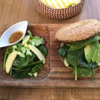 The vegan bagel at Marcial by Mako in Cabo San Lucas