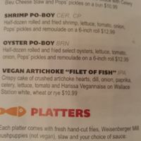 Menu at Smithtown Seafood in Lexington