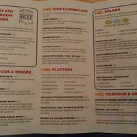 Menu at Smithtown Seafood in Lexington