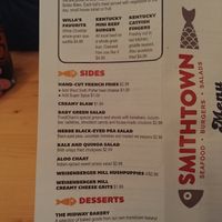 Menu at Smithtown Seafood in Lexington