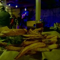 guacamole burger w/fresh hand cut fries! at The Space in Salem