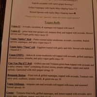 part of the vegan menu at Midtown Sushi in Sacramento