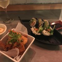 Vegan mushroom tenders and vegan spider at Midtown Sushi in Sacramento