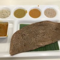 Ragi dosa made of finger millet  at Sri Vakula in Central Singapore