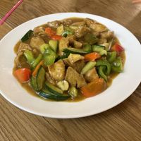 Vegan chicken curry (kerrie saus) at De Kade in Rotterdam