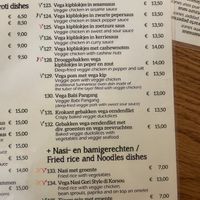 Whole vegan menu. On the left side there are more options. at De Kade in Rotterdam