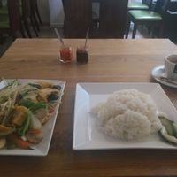 Buddha's Delight - main dish with rice at De Kade in Rotterdam