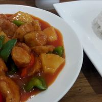 Veggie chicken in sweet and sour sauce at De Kade in Rotterdam