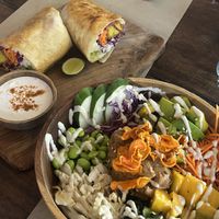 Vegan poke bowl and Katsu wrap  at Happy Banana in 