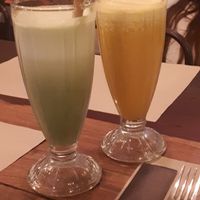 Lots of fresh juoces, with bamboo straws! at Happy Banana in 