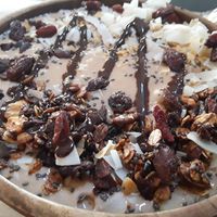 Chocolate smoothis bowl at Happy Banana in 