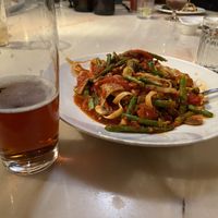Beer and pasta  at Glacier Brewhouse in Anchorage