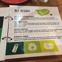 A page just for us vegans! at Hidalgo's Mexican Restaurant in Edmond