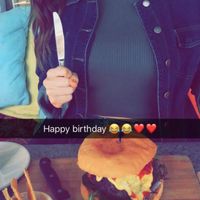 Vegan Nacho Cheeseburger (ignore that I'm holding the knife like a psycho)  at Roark and Co in Fremantle