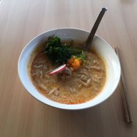 Tam Tam their seasonal Ramen. at The Workshop Vegetarian Cafe in North Vancouver