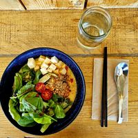 Cold Spicy Tan Tan Noodles at The Workshop Vegetarian Cafe in North Vancouver