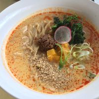 Spicy ramen at The Workshop Vegetarian Cafe in North Vancouver