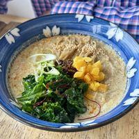 Spicy Tan Tan Ramen  at The Workshop Vegetarian Cafe in North Vancouver
