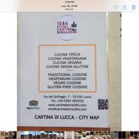 Info card at Cantine Bernardini in Lucca