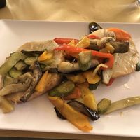 Roasted celeriac with vegetables  at Cantine Bernardini in Lucca