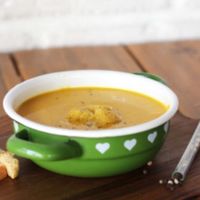 Pumpkin soup also called warm veggie drink (they have 4 different vegan soups) at Good Food in Zagreb