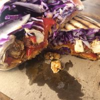 Close up of the vegan wrap - again, no flavor at Good Food in Zagreb