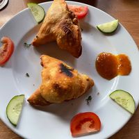 Potato-peanut dumplings   at Restaurant OM in Koblenz