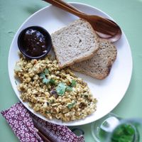 Tofu scramble  at Sarangi Vegetarian Restaurant in Kathmandu