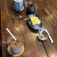 Banana-Choclate-Smoothie, Carrot-Lemon-Cake and Soy Chai Latte at Fukamidori in Fukui