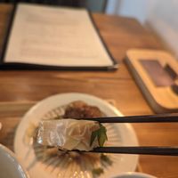 a closeup of a deliciously unique mix of i believe yuba and konjac at Fukamidori in Fukui