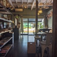 view from my seat toward the entrance at Fukamidori in Fukui