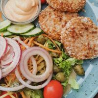 Linsen-Quinoa-Küchle at Beim Olivenbauer in Fuessen