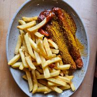 Vegan currywurst at Beim Olivenbauer in Fuessen