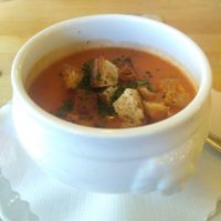 Tomato soup (vegan one) at Beim Olivenbauer in Fuessen