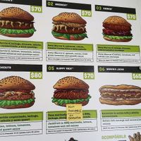 menu at Marvin's Burgers in Playa Del Carmen