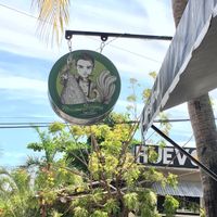 Sign in front of the store. Taken from searing out front  at Marvin's Burgers in Playa Del Carmen