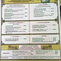 Menu - october 2018 at Marvin's Burgers in Playa Del Carmen
