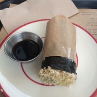 Futomaki, one of the vegan options at Shakespeare and Company Cafe in Paris