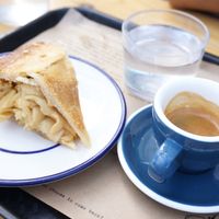 Vegan Apple Pie + Coffee at Shakespeare and Company Cafe in Paris
